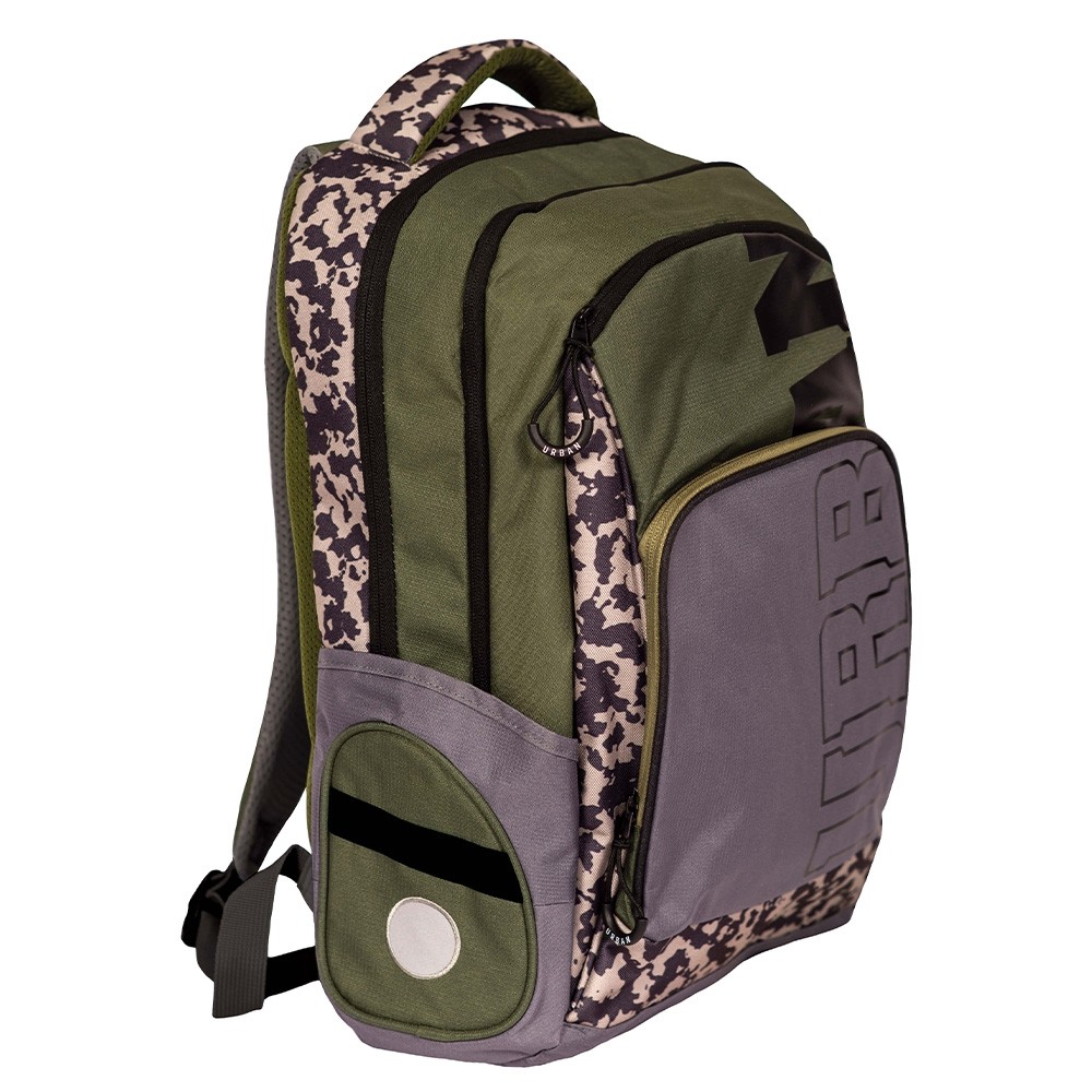 Ghiozdan URBAN Military, compartimentat, inchidere cu fermoar, 46x31x16 cm - imagine 4